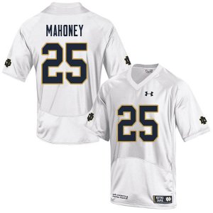 Notre Dame Fighting Irish Men's John Mahoney #25 White Under Armour Authentic Stitched College NCAA Football Jersey PBJ4699BM
